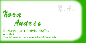 nora andris business card